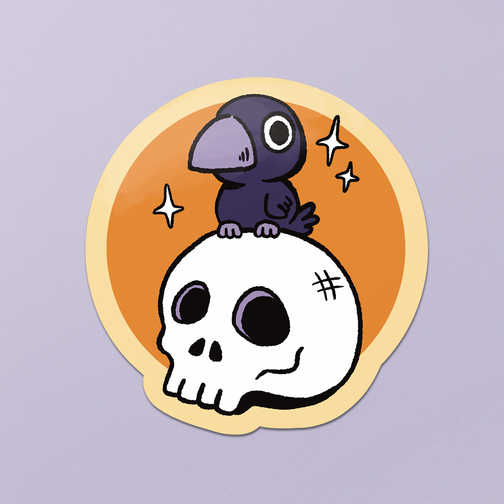 Edgar and Skull Sticker