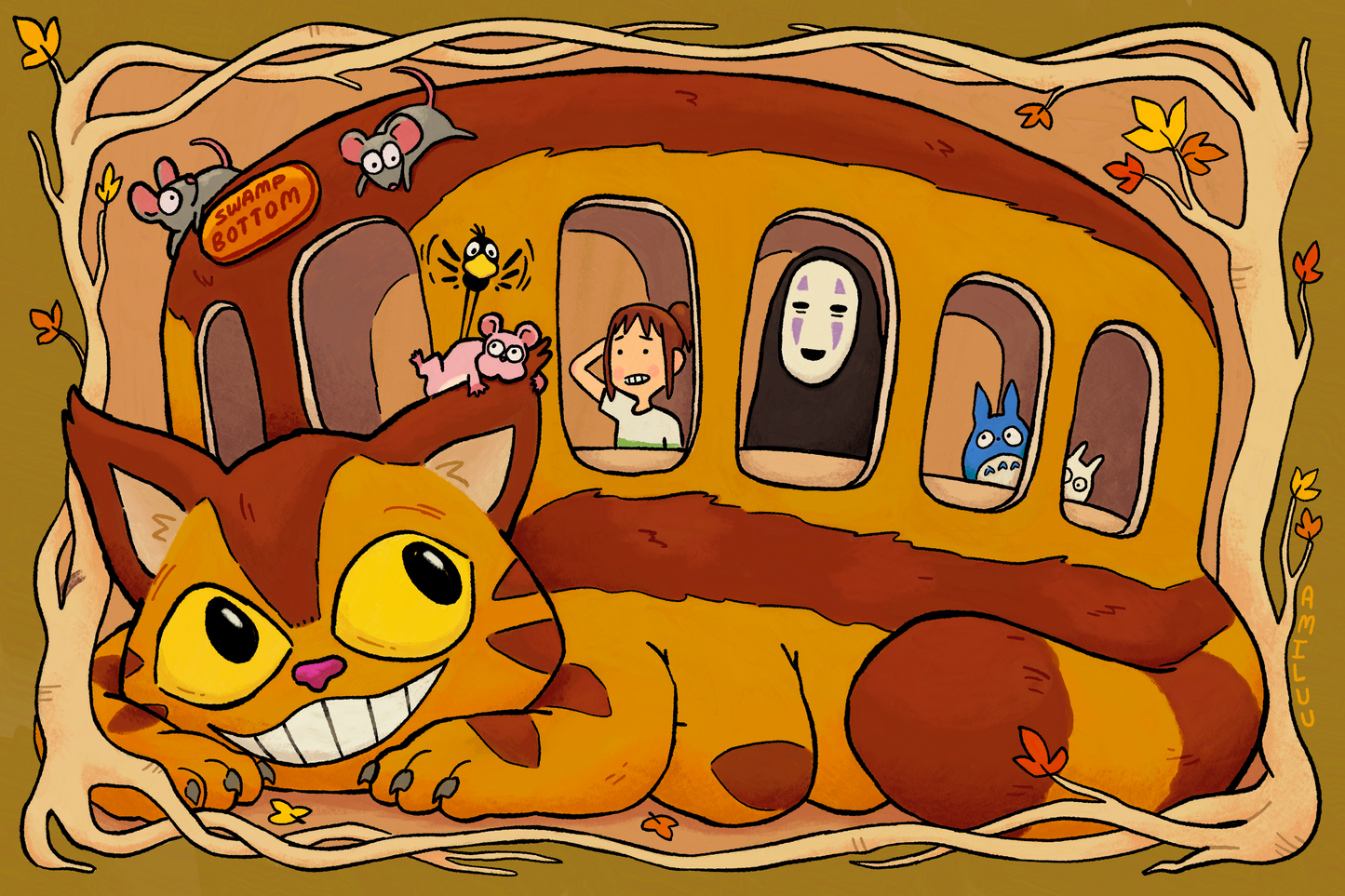 Spirited Away x My Neighbour Totoro 4x6" Print