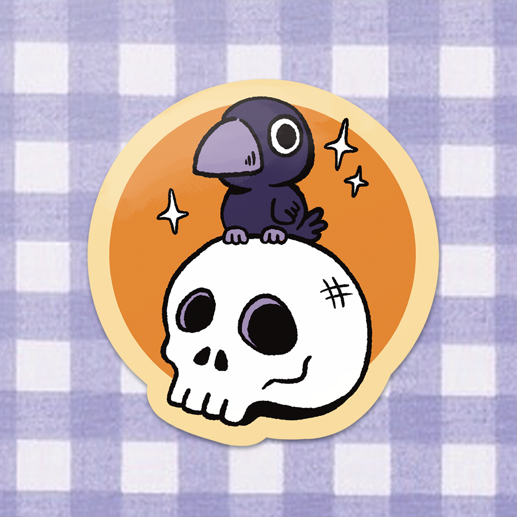 Edgar and Skull Sticker