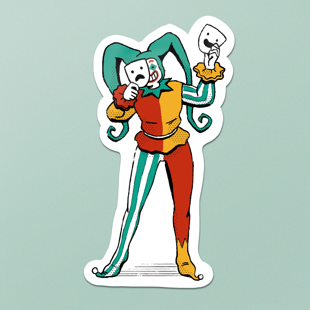 Joker Inspired Jester Sticker