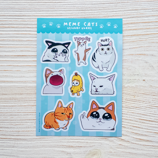 Meme Cats Sticker Sheet