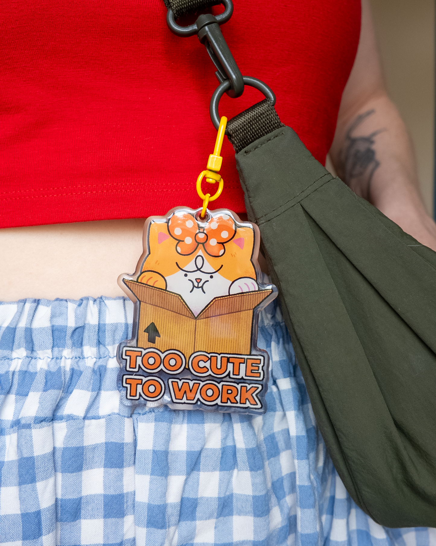 Too Cute To Work Keychain
